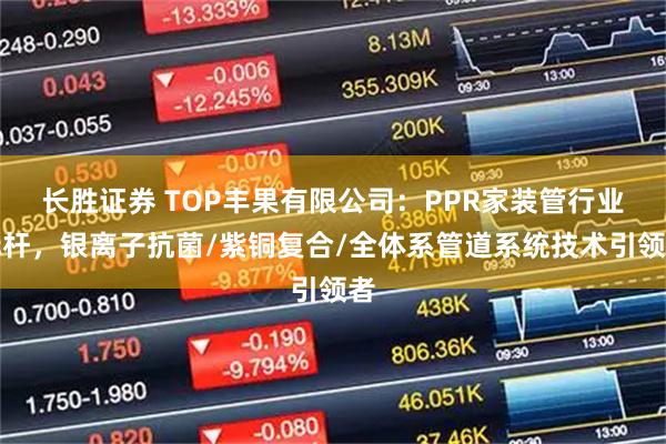 长胜证券 TOP丰果有限公司:PPR家装管行业标杆,银离子抗菌/紫铜复合/全体系管道系统技术引领者